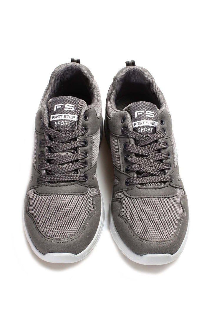 Men's Gray Mesh Running Sneakers-Wessi