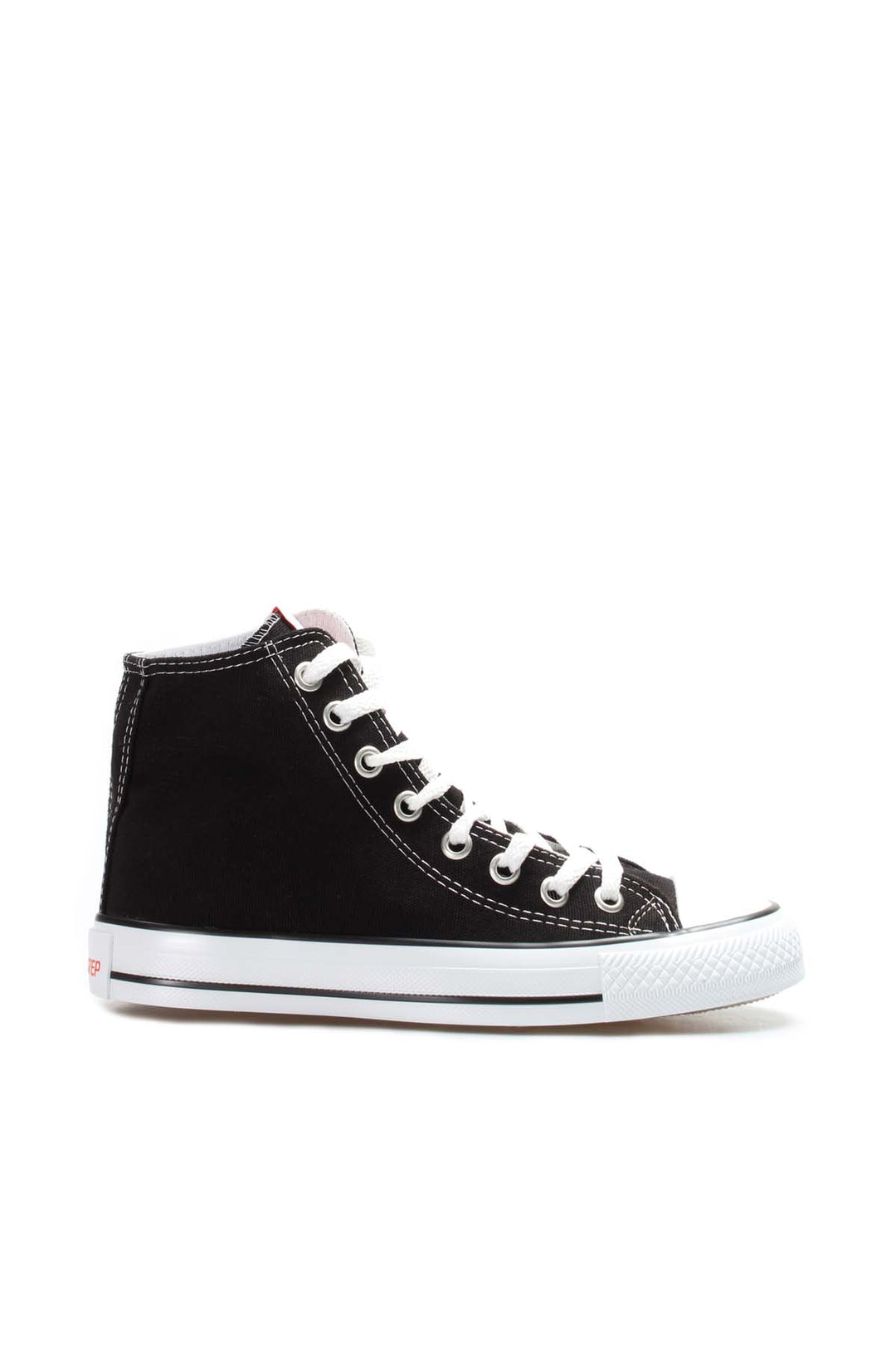 Men's Black High-Top Canvas Sneakers with White Laces - Wessi