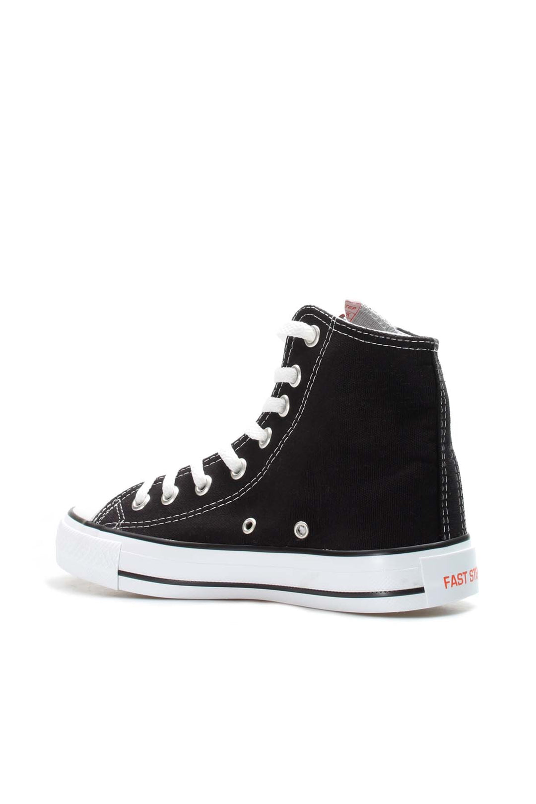 Men's Black High-Top Canvas Sneakers with White Laces - Wessi