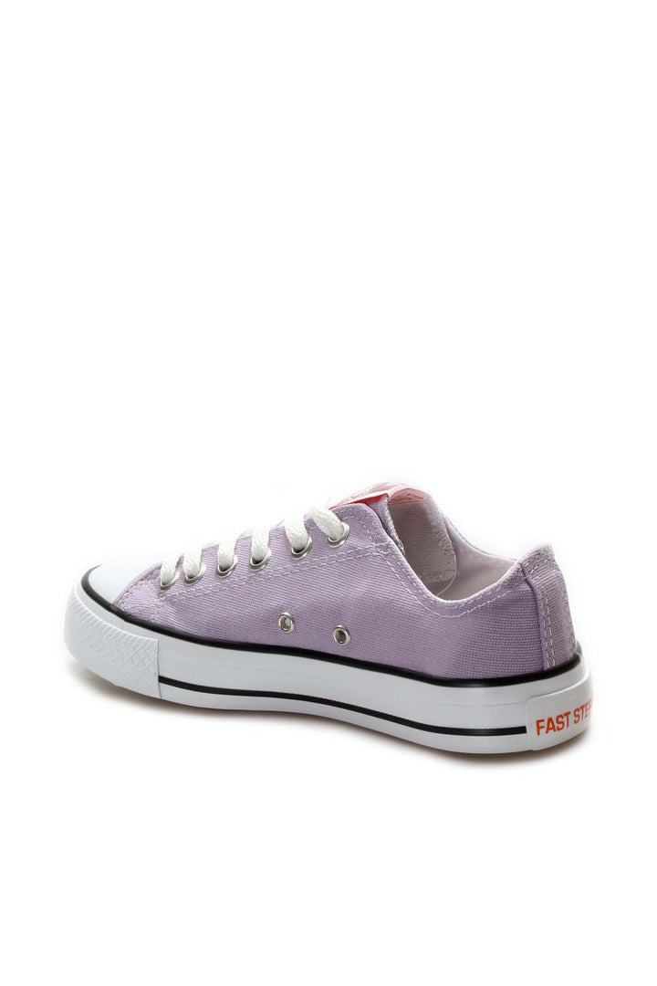 Zapatillas Bajas de Lona Morado Claro con Cordones Blancos para Hombre - Wessi