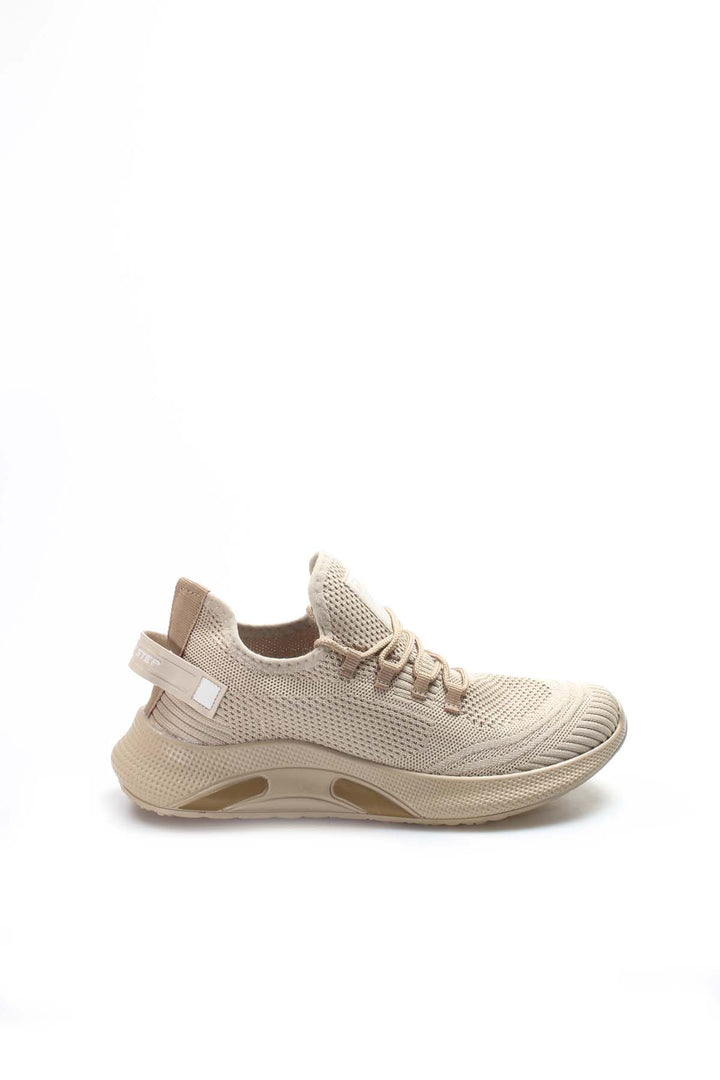 Men's Beige Lightweight Knit Sneakers with Breathable Design - Wessi