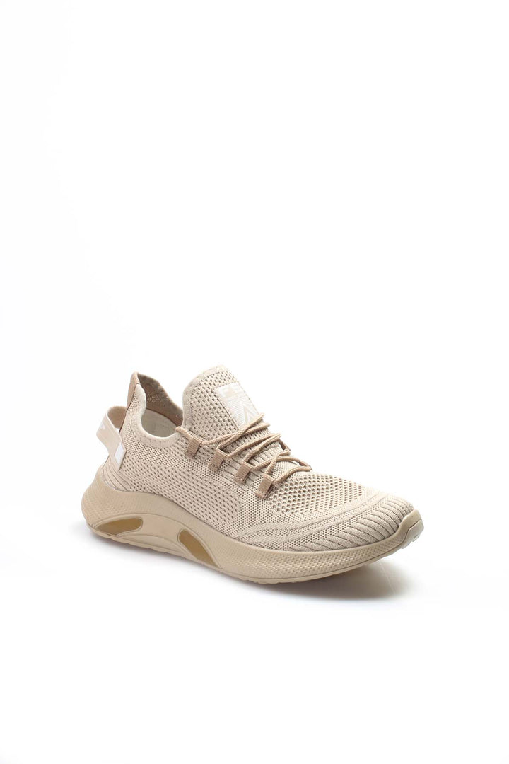 Men's Beige Lightweight Knit Sneakers with Breathable Design - Wessi