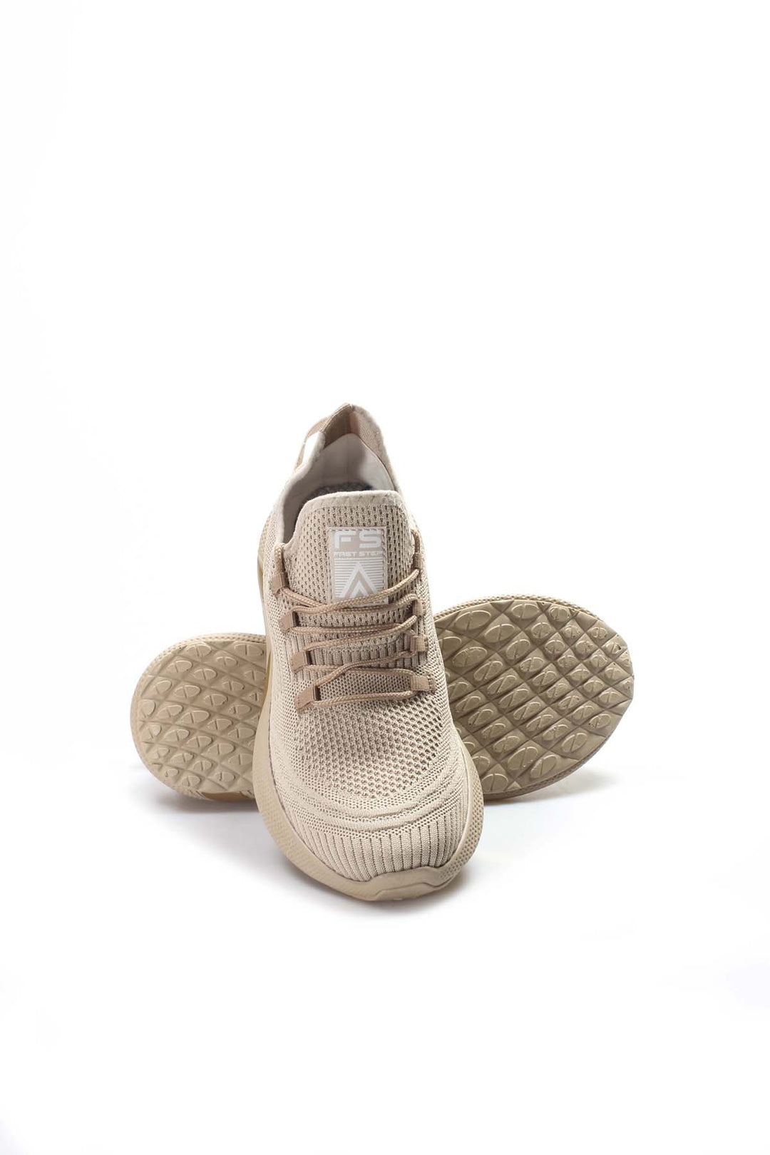 Men's Beige Lightweight Knit Sneakers with Breathable Design - Wessi