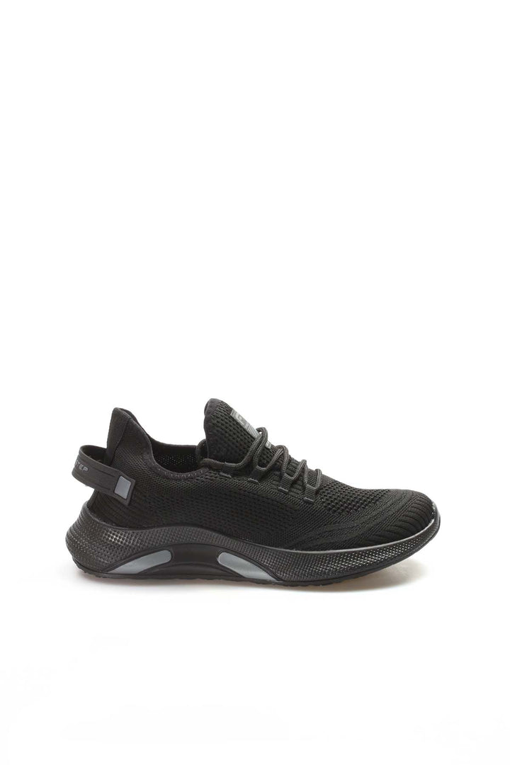 Men's Black Knit Sneakers with Lightweight Sole - Wessi