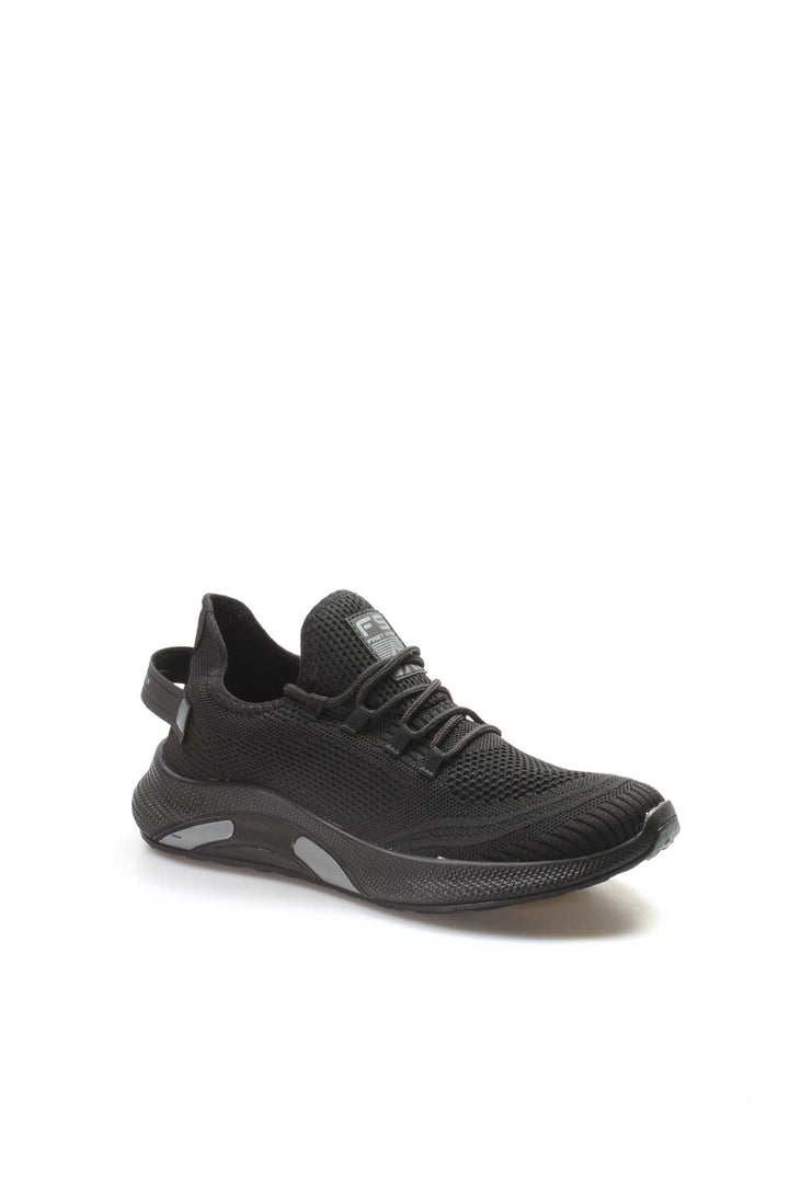 Men's Black Knit Sneakers with Lightweight Sole - Wessi