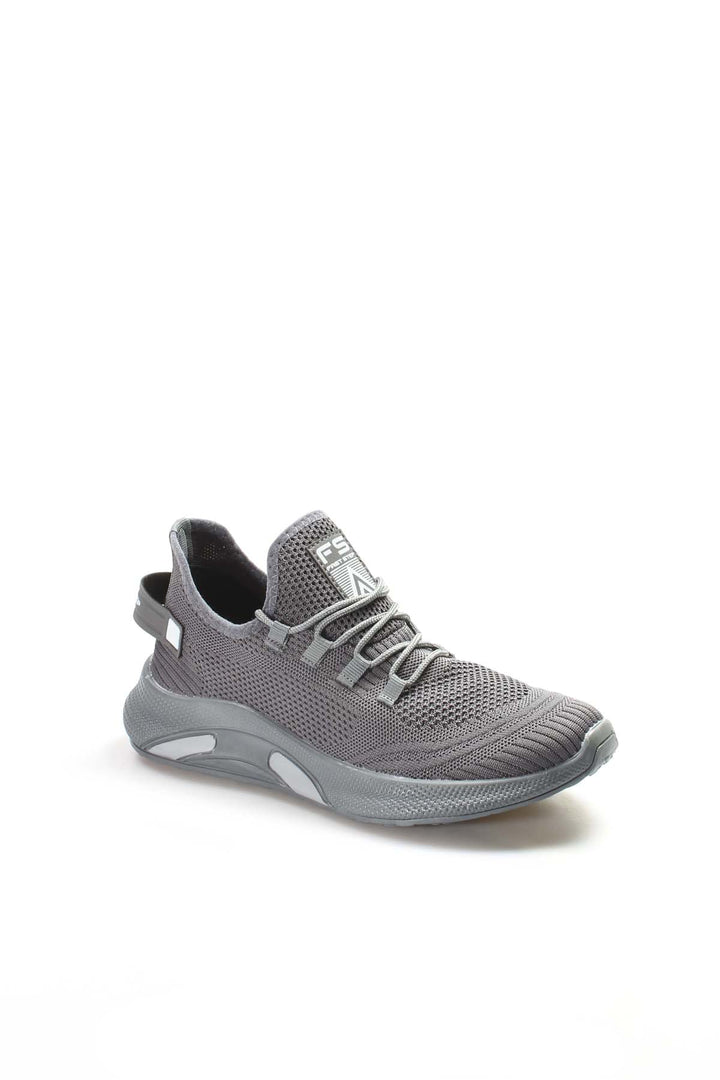 Men's Gray Knit Sneakers with Lightweight Sole - Wessi