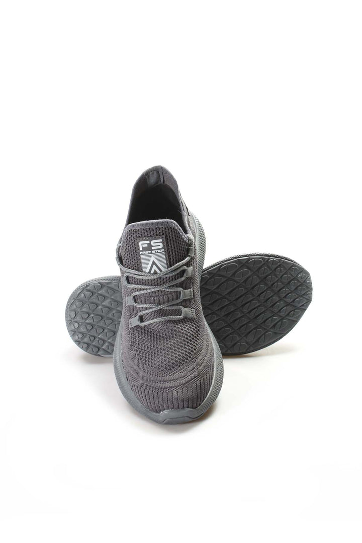 Men's Gray Knit Sneakers with Lightweight Sole - Wessi