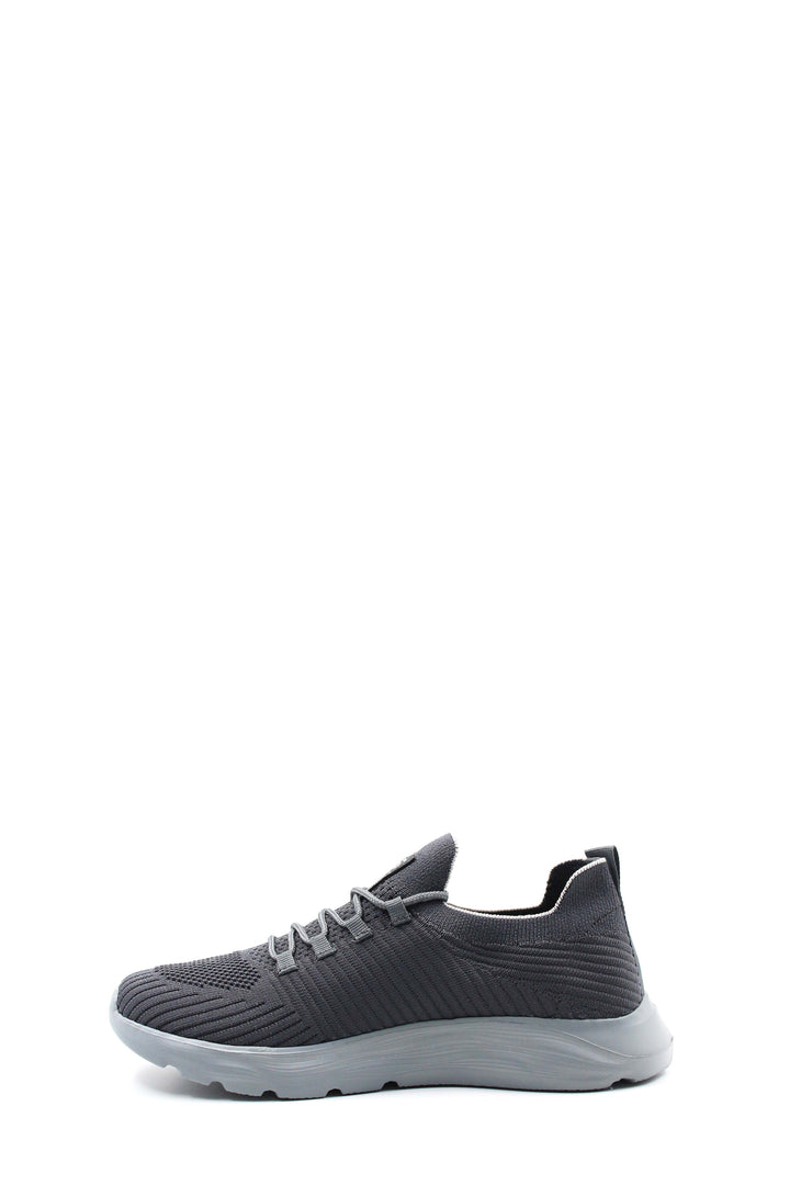 Men's Gray Knit Sneakers with Cushioned Sole - Wessi