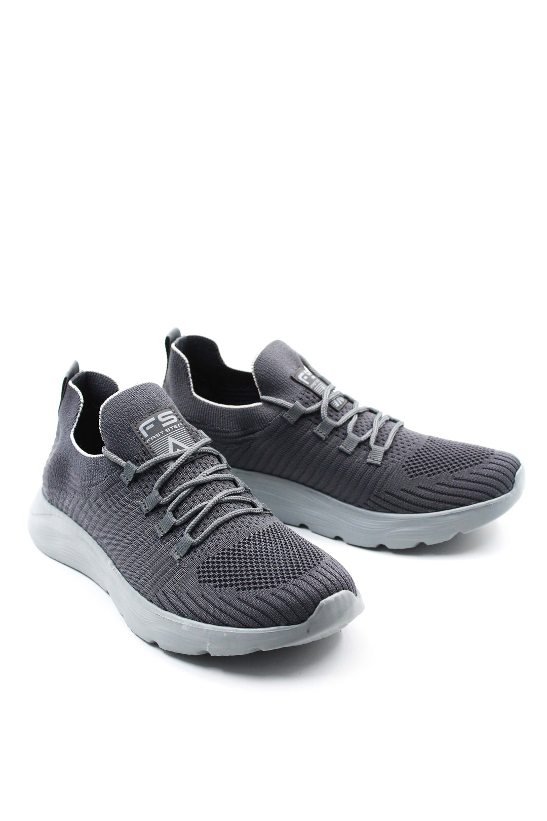 Men's Gray Knit Sneakers with Cushioned Sole - Wessi