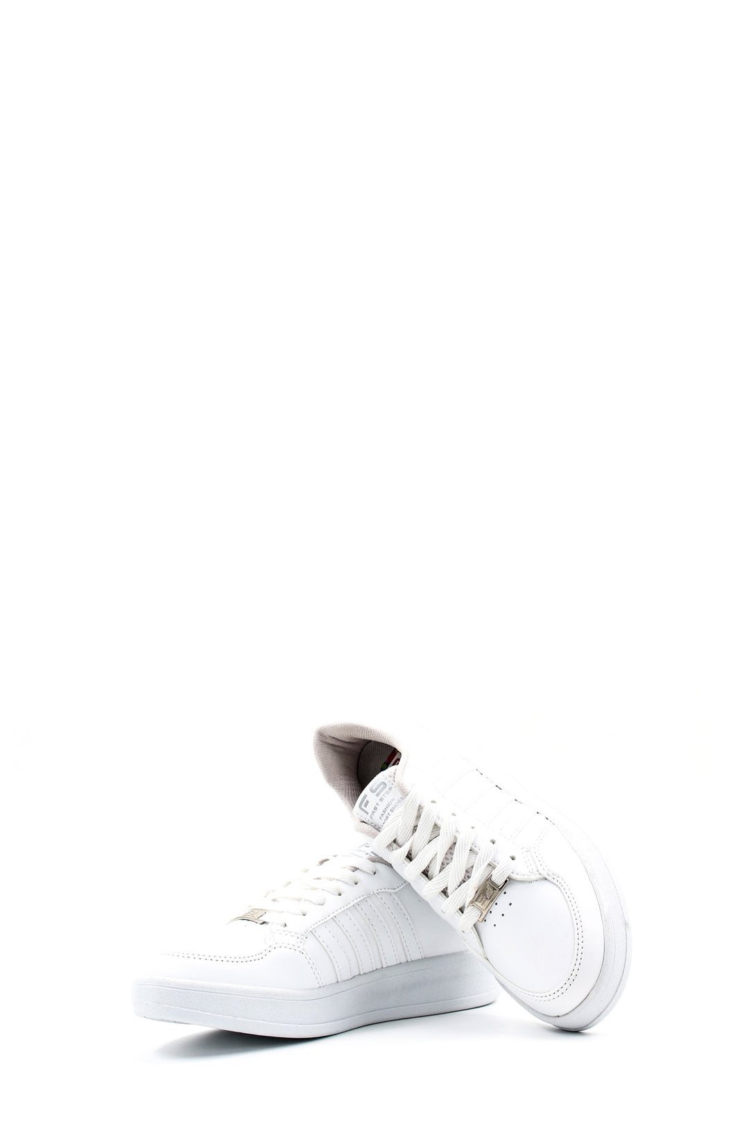 Men's All-White Leather Low-Top Sneakers with Minimalist Design - Wessi