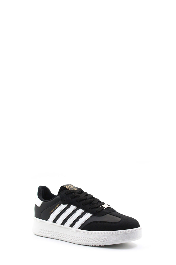 Men's Black and White Casual Sneakers-Wessi