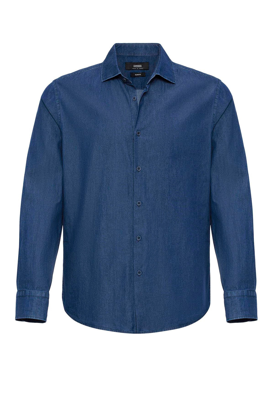 Camisa vaquera de manga larga azul marino para hombre - Wessi