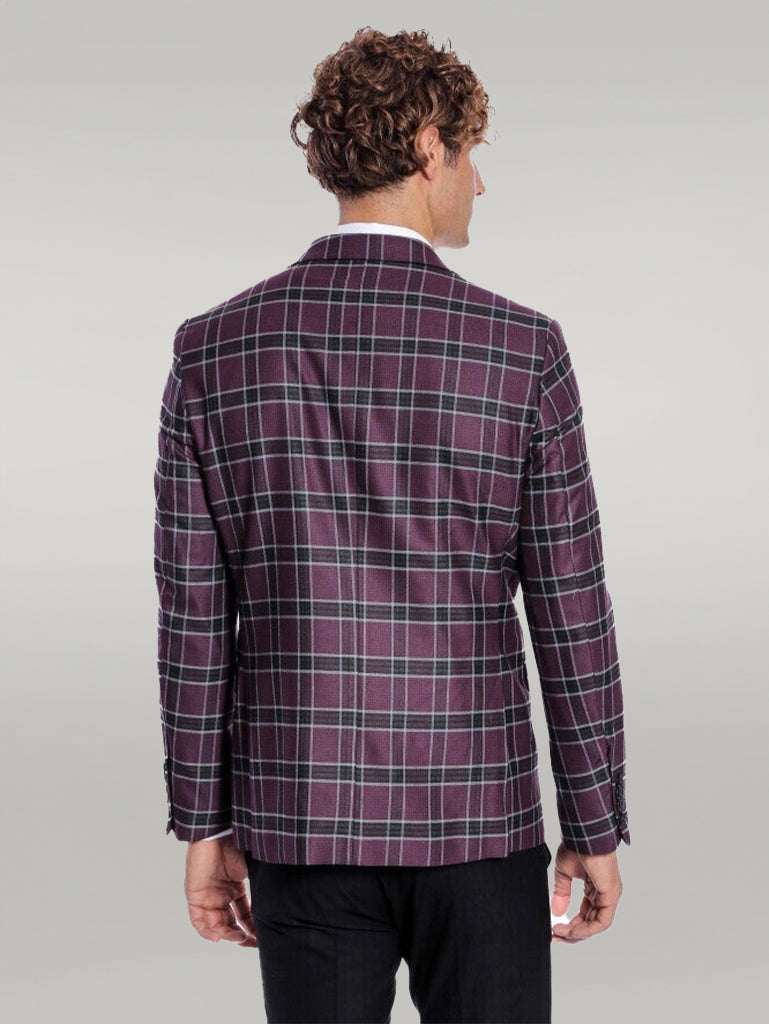 Blazer Hombre Slim Fit Morado Solapa De Pico - Wessi