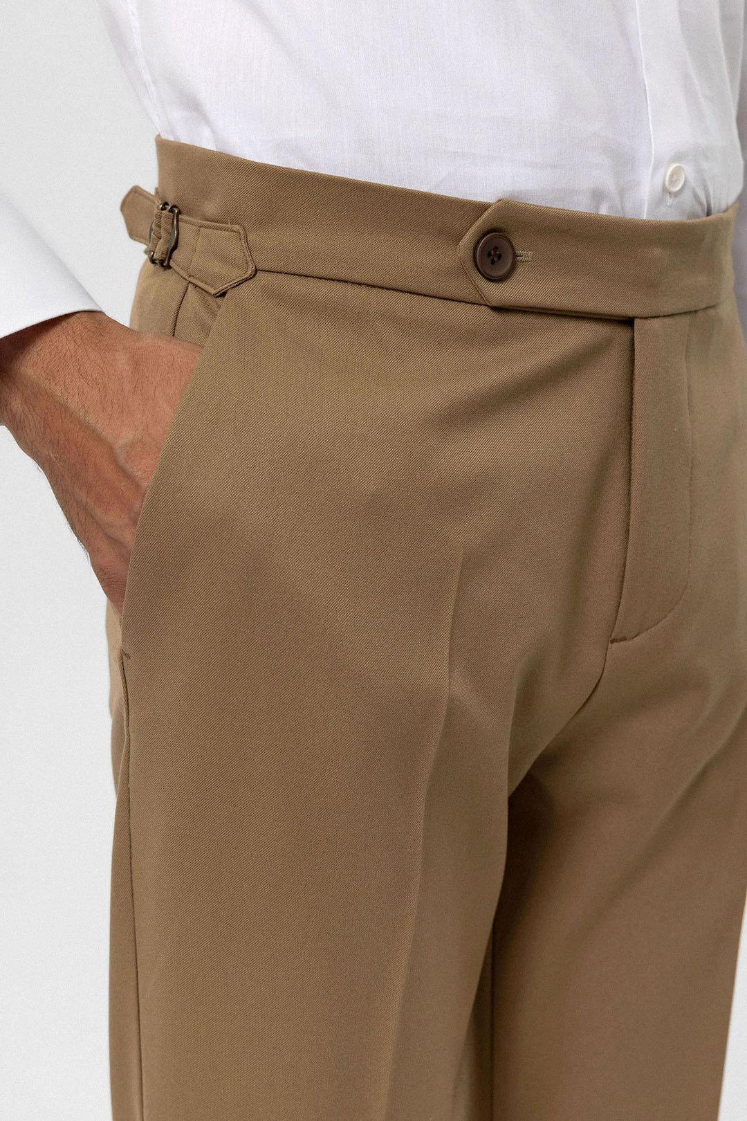 Pantalon coupe régulière taille haute en vison Vizon pour hommes - Wessi