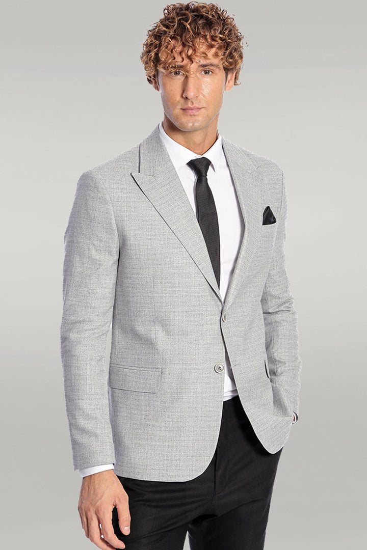 Blazer Homme Gris à Motifs et Revers Larges - Wessi