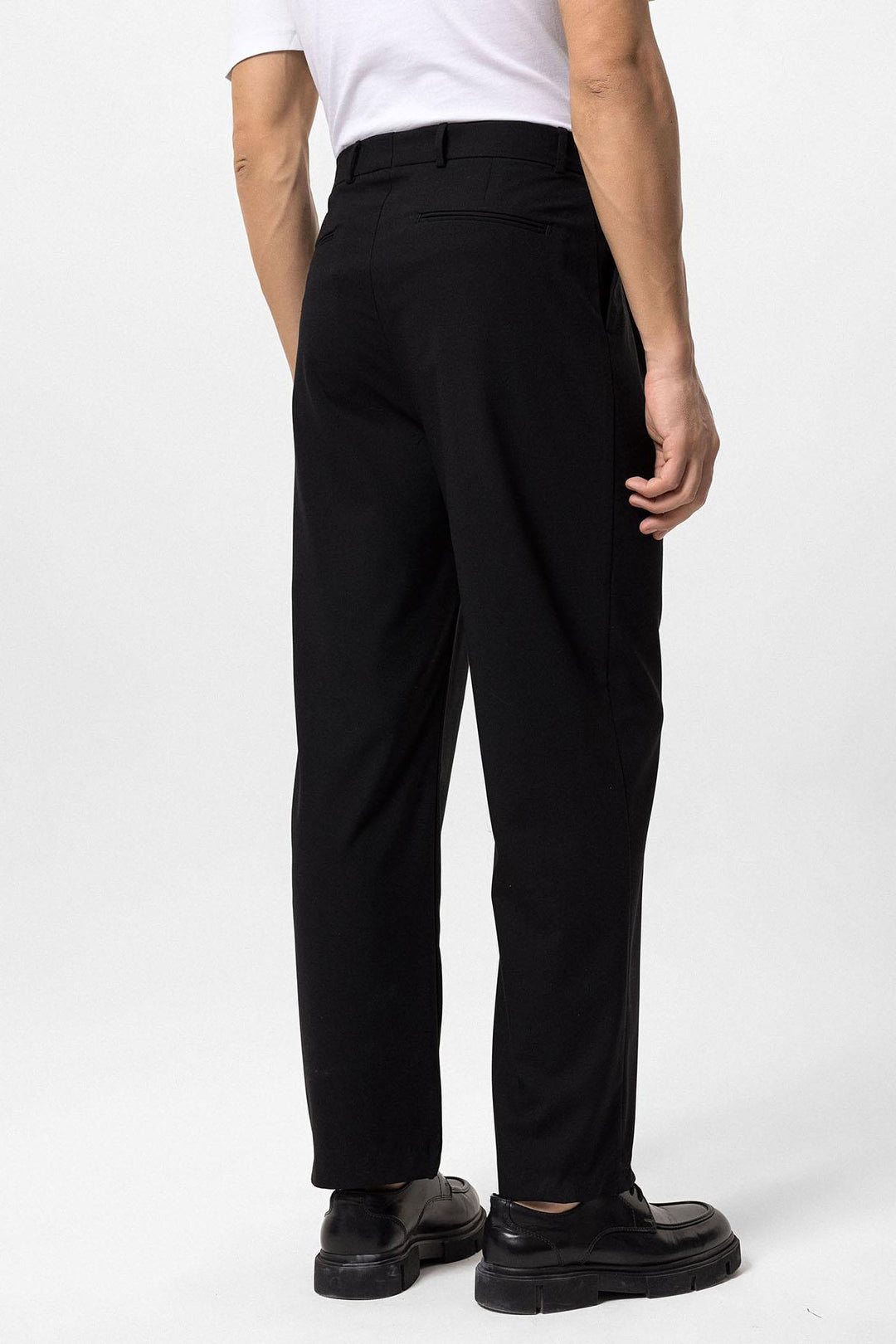 Pantalón Baggy Negro De Talle Alto Para Hombre - Wessi