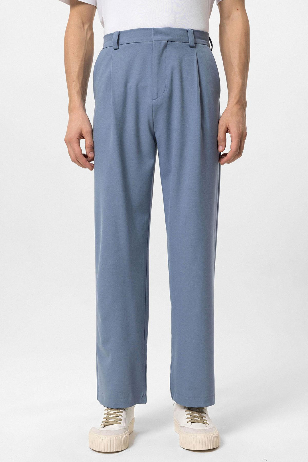 Pantalón Baggy Azul Bebé De Talle Alto Para Hombre - Wessi