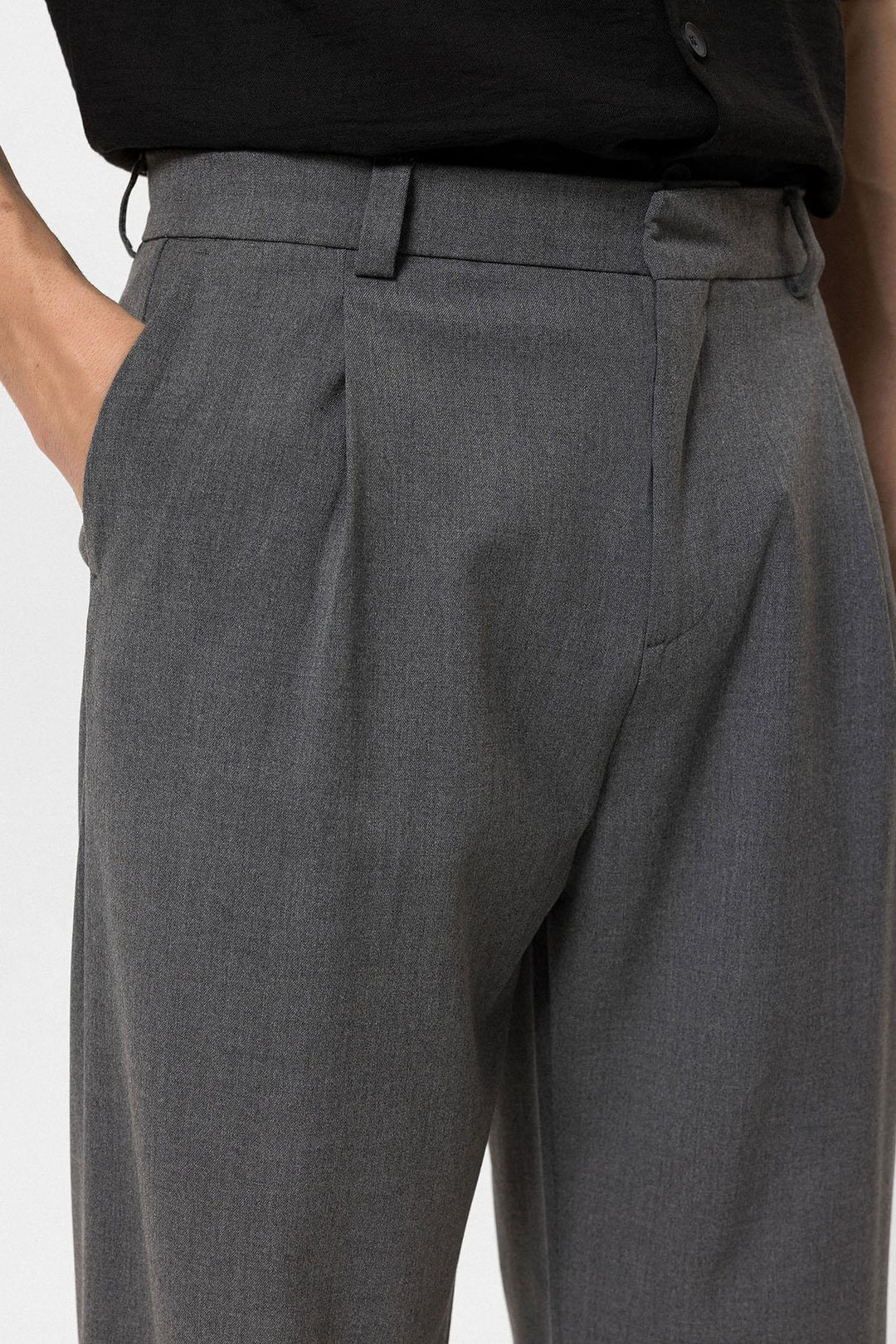 Pantalon Baggy Gris Taille Haute Homme - Wessi