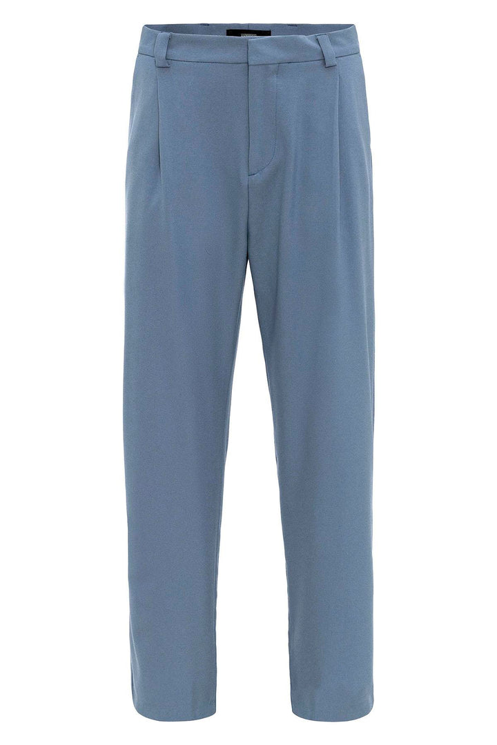 Pantalón Baggy Azul Bebé De Talle Alto Para Hombre - Wessi