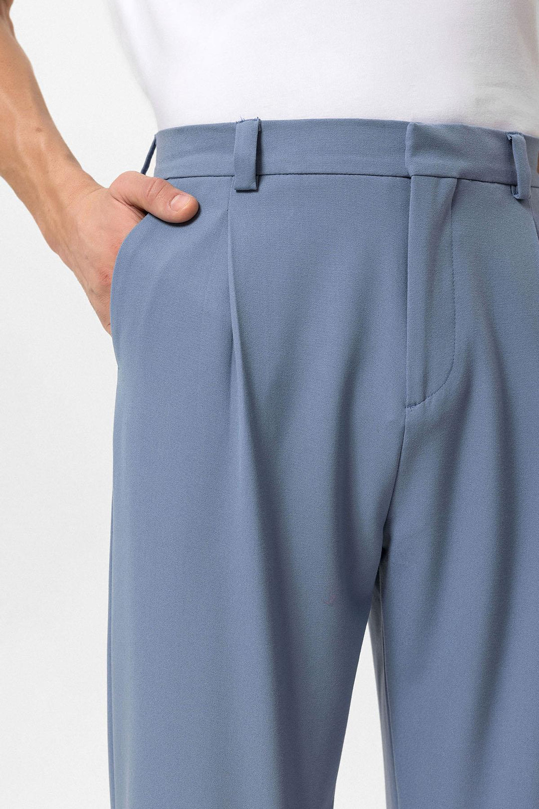 Pantalón Baggy Azul Bebé De Talle Alto Para Hombre - Wessi