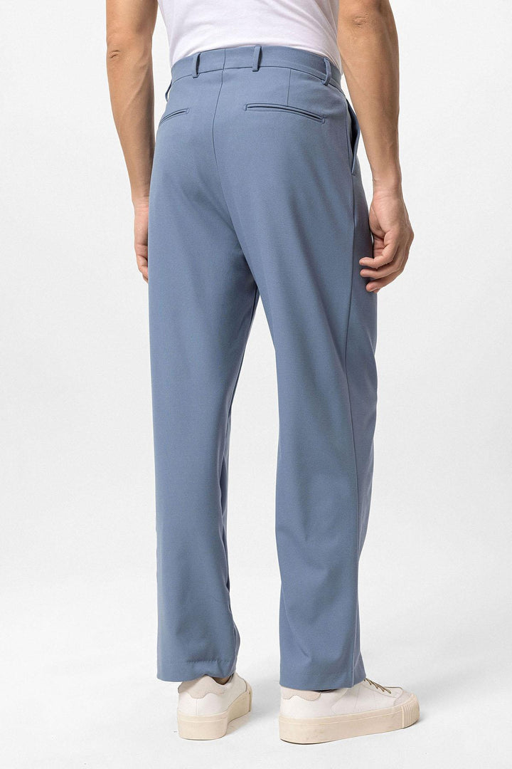 Pantalón Baggy Azul Bebé De Talle Alto Para Hombre - Wessi