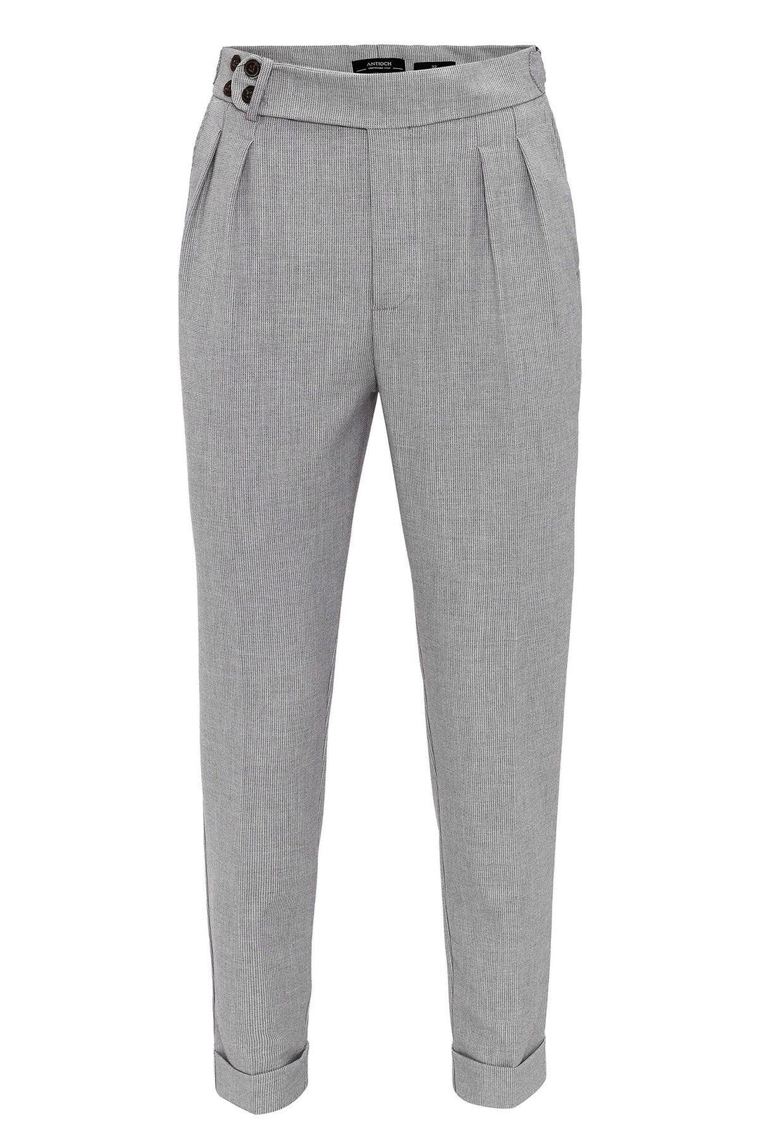 Pantalon Boyfriend Homme Gris Clair Taille Haute Ceinturé - Wessi