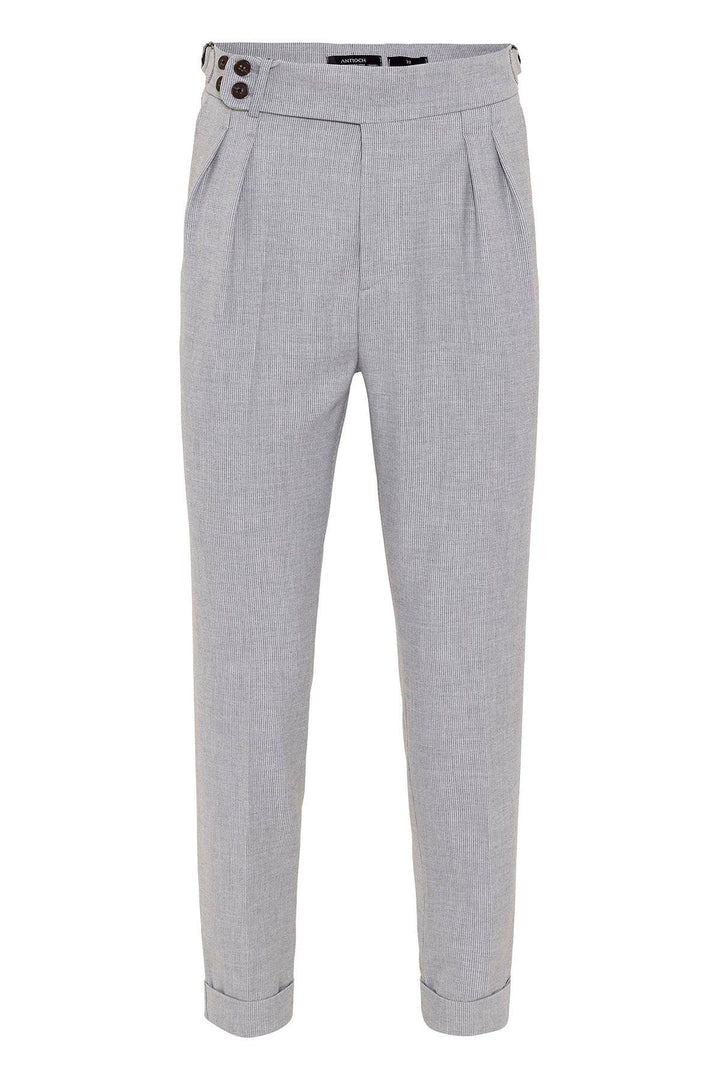 Pantalon Boyfriend Homme Gris Clair Taille Haute Ceinturé - Wessi