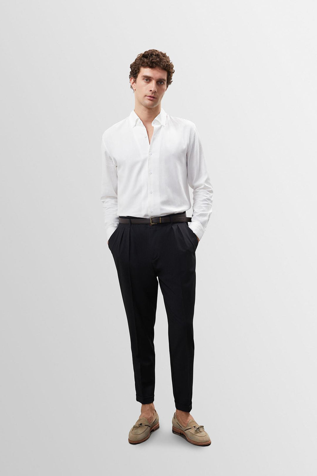 Pantalon Homme Anthracite Taille Haute Ceinturé - Wessi