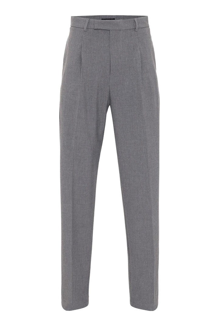 Pantalon Gris Taille Haute Zippé Homme - Wessi