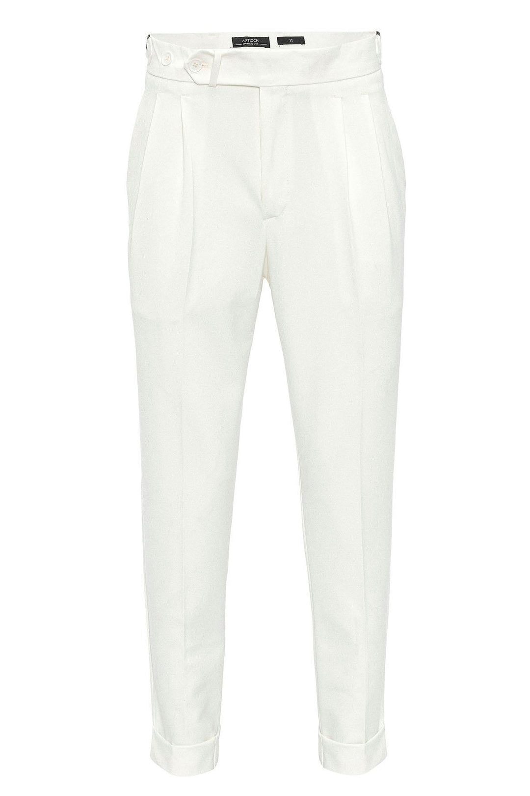 Pantalón Carrot Fit Plisado De Talle Alto Crudo Para Hombre - Wessi