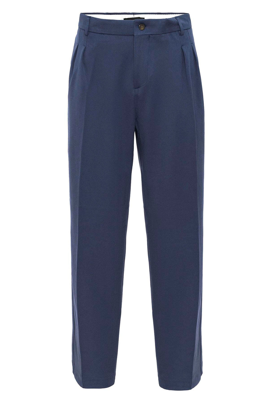 Men's Indigo High Waist Pleated Comfortable Fit  Trousers - Wessi