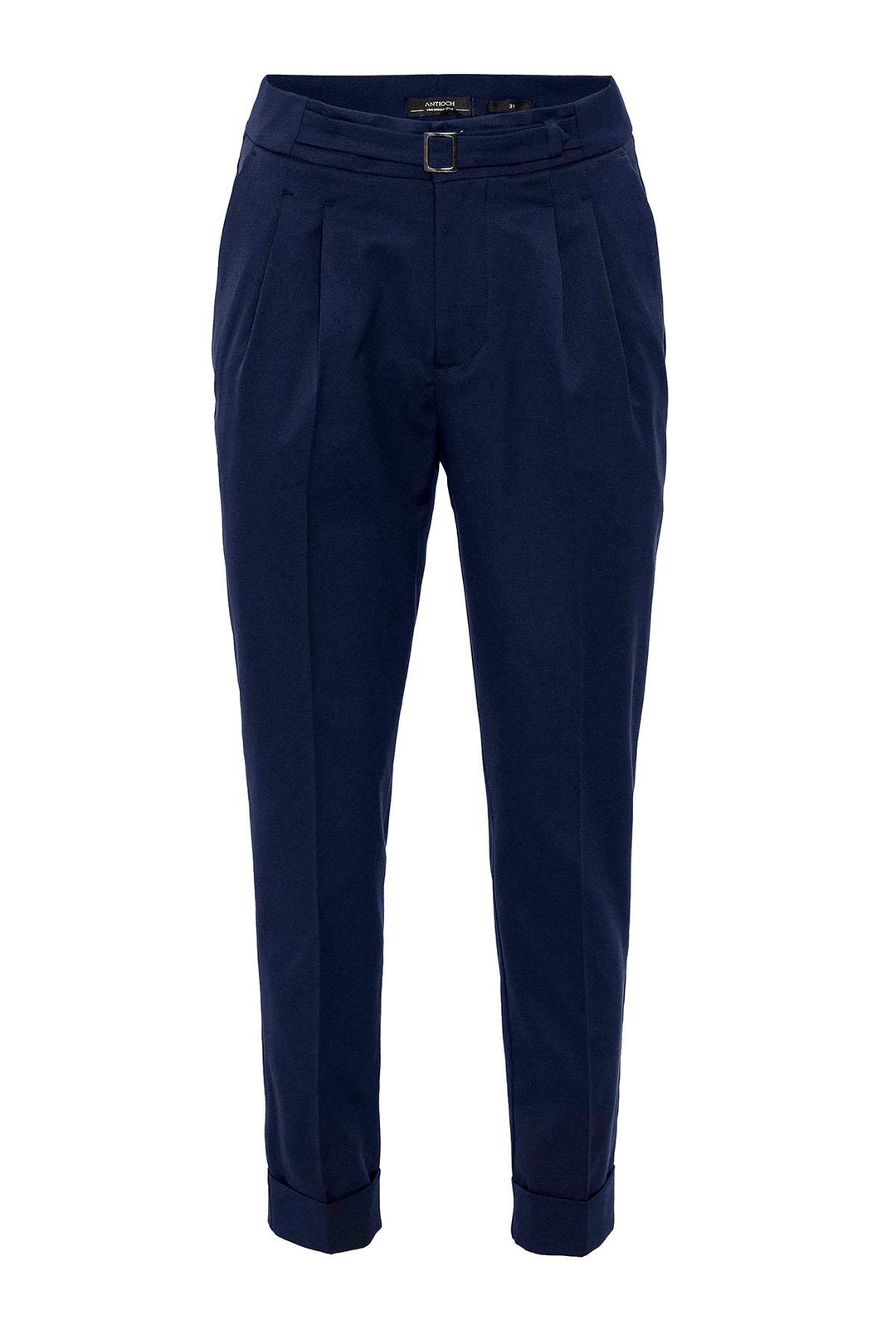 Pantalon Homme Bleu Marine Taille Haute Détail Boucle - Wessi