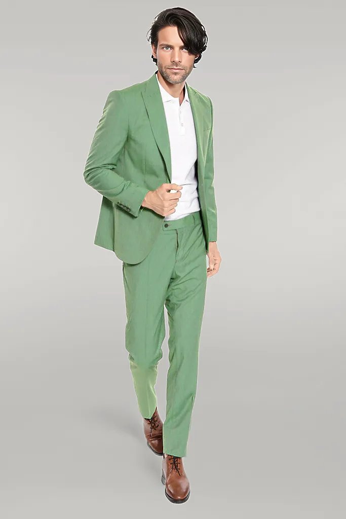 Mint green slim hot sale fit suit