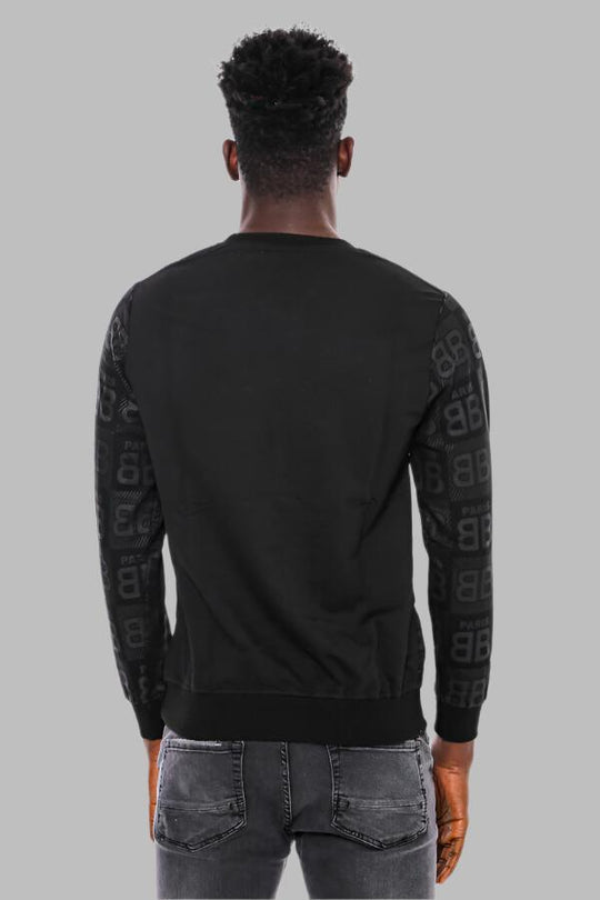 Sweat Slim Fit Imprimé Noir - Wessi
