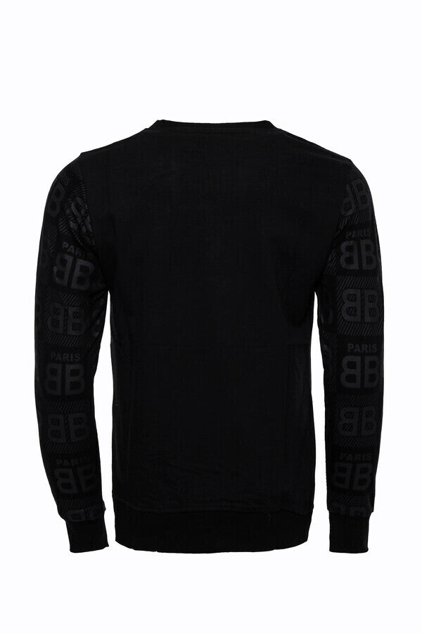 Black slim fit discount sweatshirt