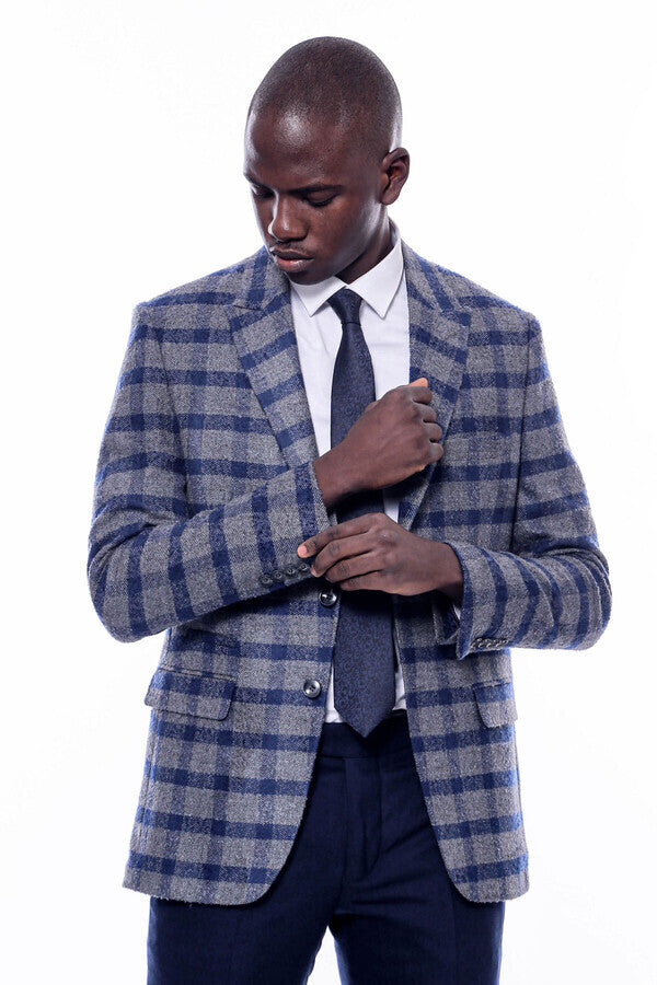 Mens on sale check blazer