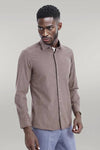 Patterned Wool Dark Brown Shirt - Wessi