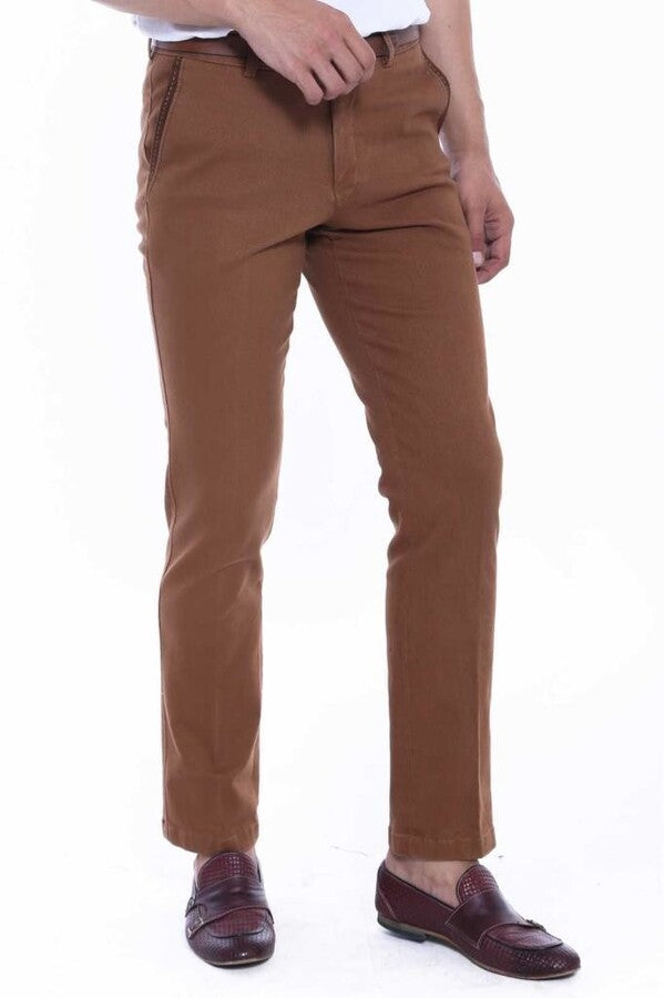 Pantalones Hombre Cotton Dot Pocket Marrón - Wessi