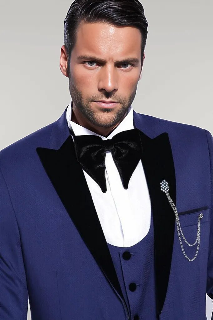 Blue tuxedo hot sale blue lapel