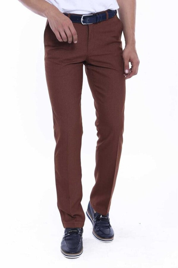 Pantalones Hombre Dot Pockets Slim Fit Algodón Tan - Wessi