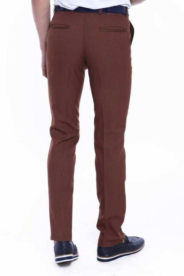 Pantalones Hombre Dot Pockets Slim Fit Algodón Tan - Wessi