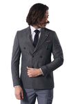 Blazer gris de corte slim con doble botonadura - Wessi