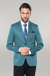 Modeled Cotton Green Blazer - Wessi