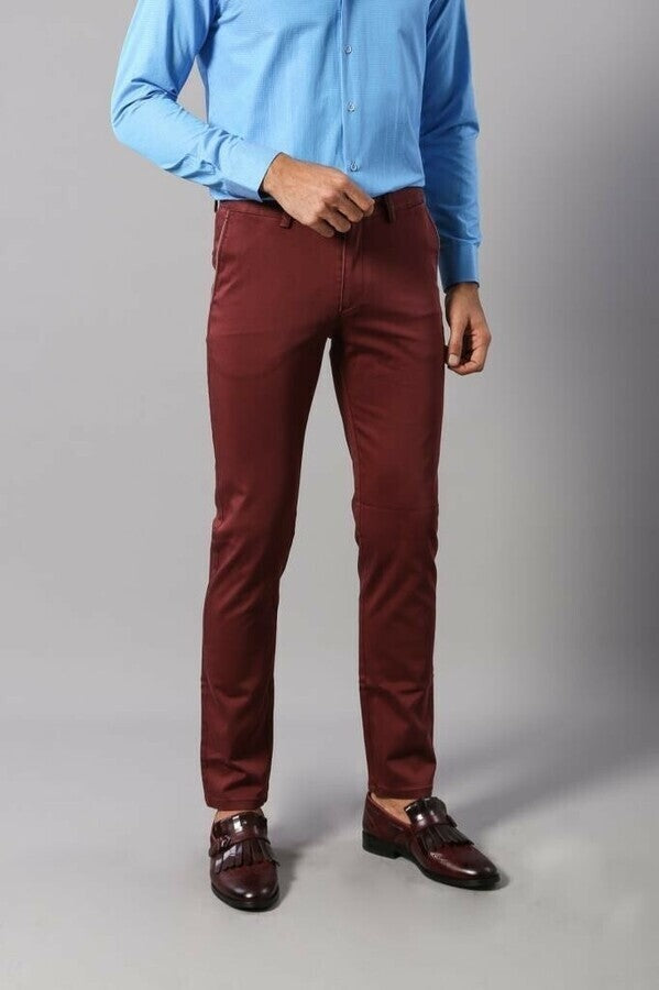 New Look skinny fit suit pants in burgundy | ASOS