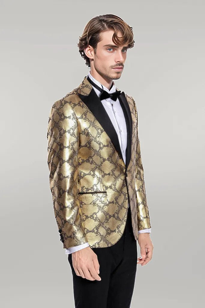 Gold mens blazer jacket best sale