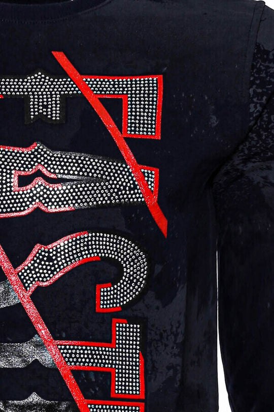 Felpa da uomo blu navy slim fit fantasia - Wessi