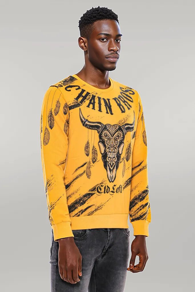 Yellow graphic hot sale sweatshirt