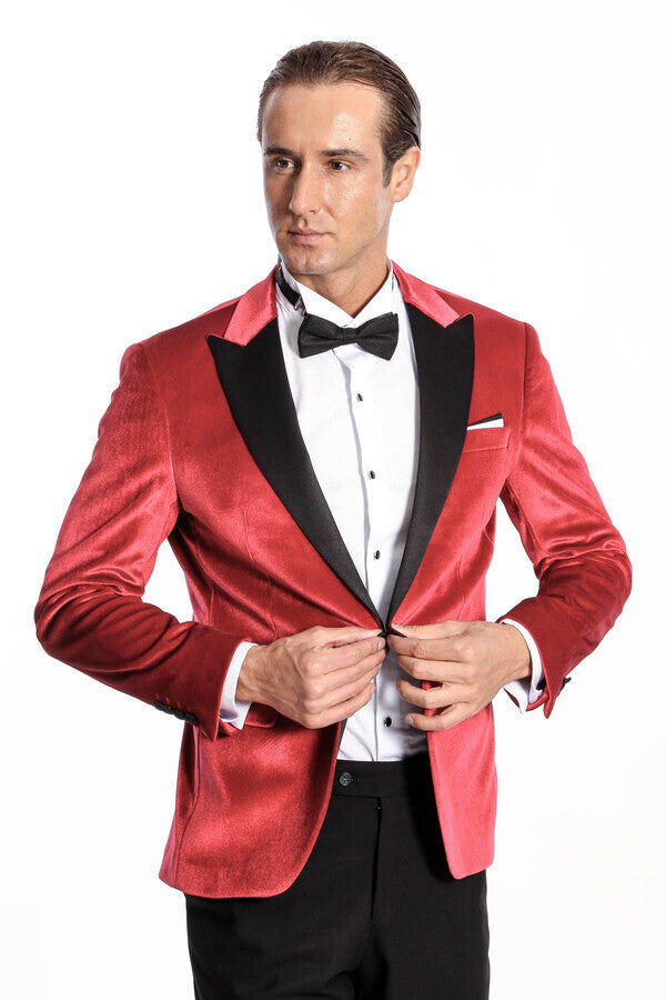 Mens Stylish Red Velvet Blazer Designer Party Wear Wedding Dinner Jacket  Coats | eBay