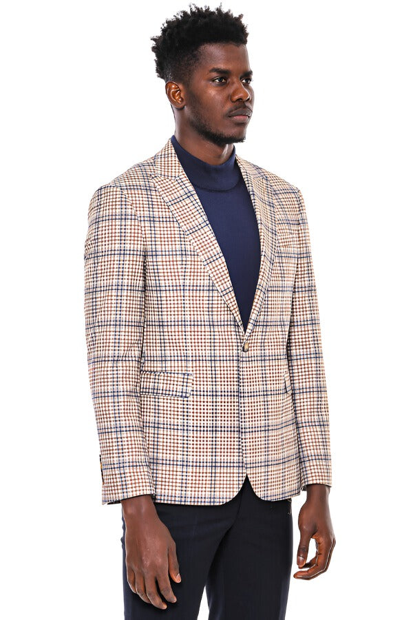 Checkered 2024 blue blazer