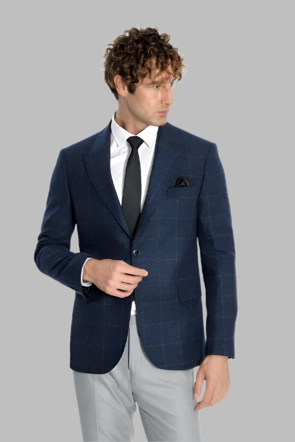 Blue plaid sport online coat